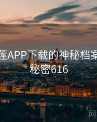 关于榴莲APP下载的神秘档案曝光 · 秘密616